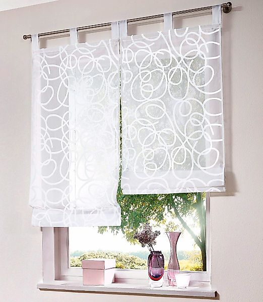 my home Raffrollo "Tanaro" mit Schlaufen Halbtransparent, Voile, Polyester günstig online kaufen