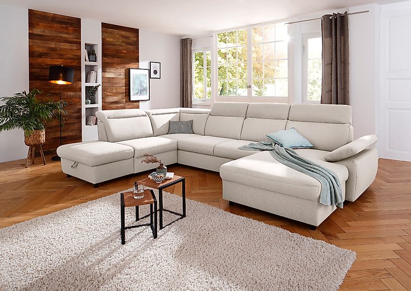 Home affaire Wohnlandschaft »Mauritius U-Form« mit Kopfteil- und Armlehnver günstig online kaufen