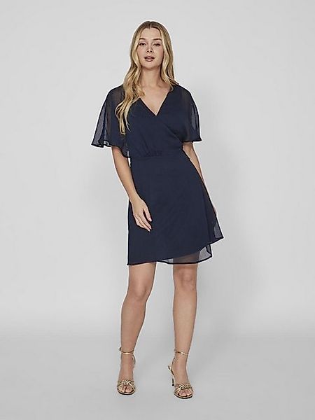 Vila Shirtkleid Elegantes Wickelkleid mit Gürtel Kurzes Wrap Dress VIRILLA günstig online kaufen