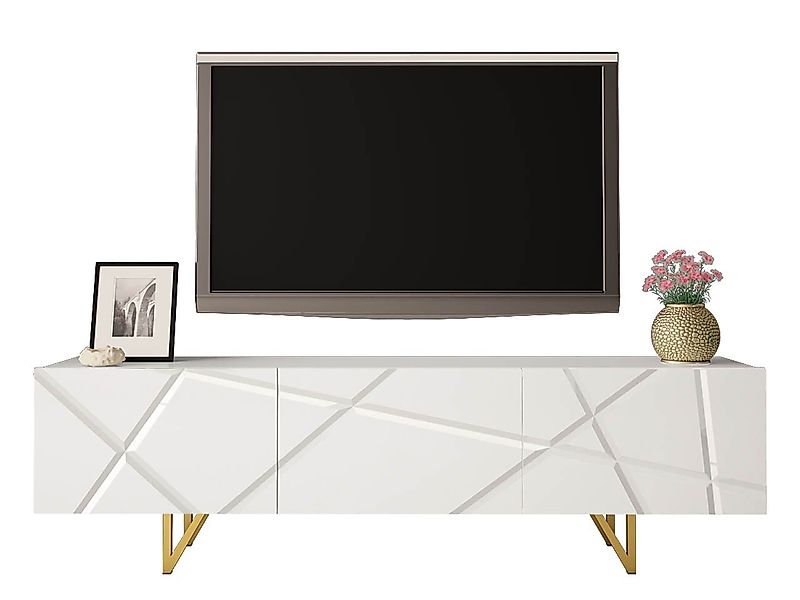 MIRJAN24 TV-Schrank Radom 180 01 (mit 2 Klappe) Gold Metallfüße 16 cm, Steh günstig online kaufen