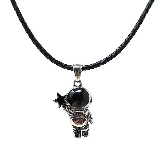 DALMARO Kette mit Anhänger Lederkette Edelstahlkette 316L ASTRONAUT, Herren günstig online kaufen