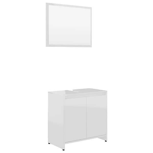 vidaXL Badmöbel-Set Hochglanz-Weiß Holzwerkstoff Modell 55 günstig online kaufen