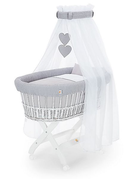 FabiMax Stubenwagen weiß lackiert, Komplettset, Komplettset, Musselin & Waf günstig online kaufen