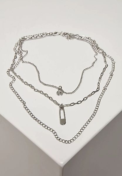 URBAN CLASSICS Edelstahlkette "Accessoires Safety Pin Layering Necklace" günstig online kaufen