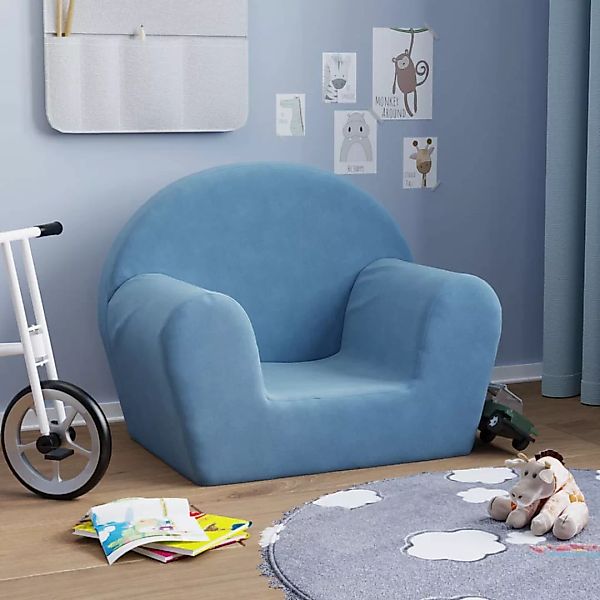 Vidaxl Kindersofa Blau Weich Plüsch günstig online kaufen