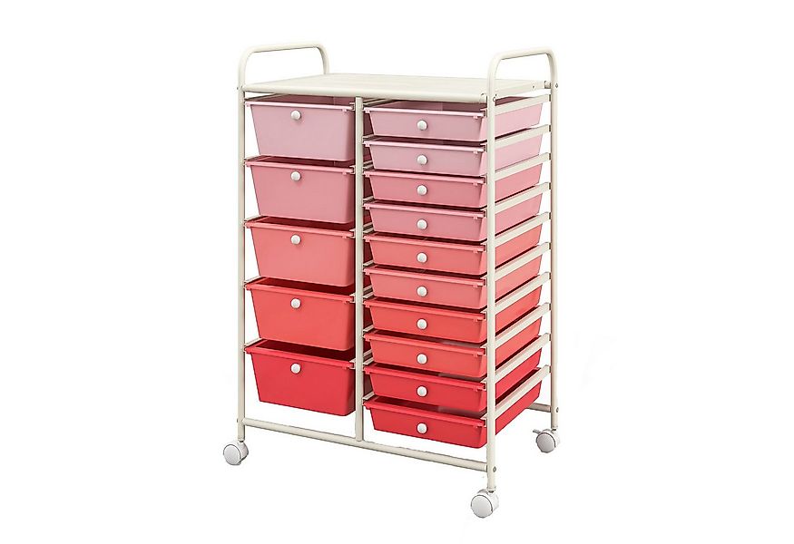 COSTWAY Rollcontainer, Bürocontainer mit 15 stapelbaren Schubladen & Rollen günstig online kaufen