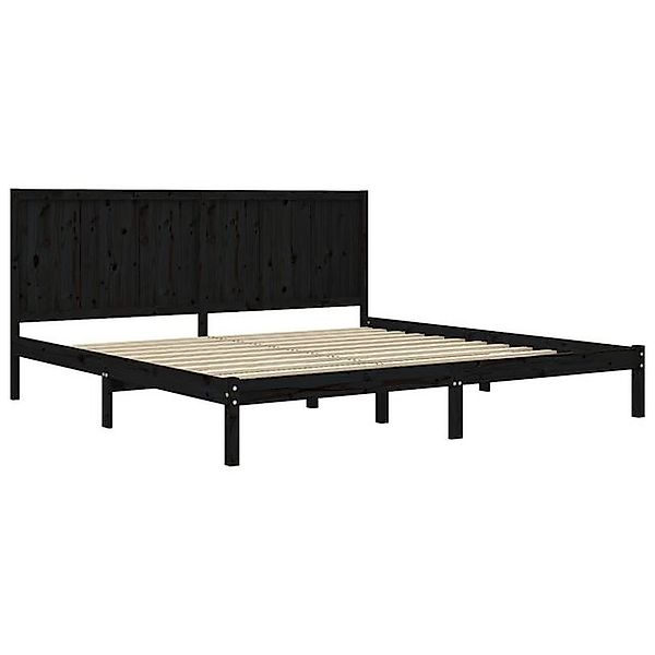 vidaXL Bettgestell Massivholzbett Schwarz Kiefer 200x200 cm Bett Bettgestel günstig online kaufen