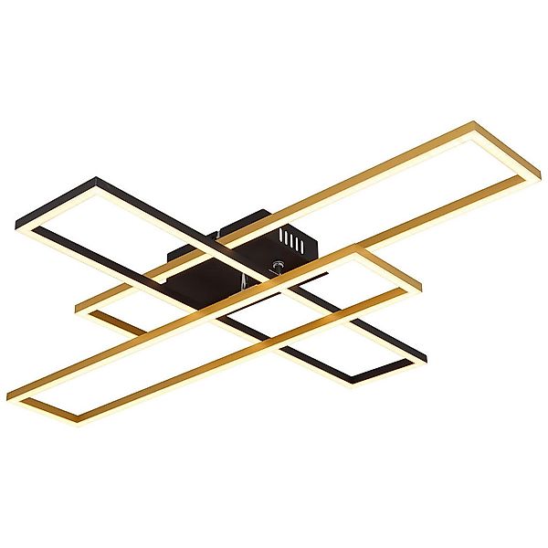 GLOBO LED-Deckenleuchte schwarz gold Aluminium Metall B/H/T: ca. 60x9,5x80 günstig online kaufen