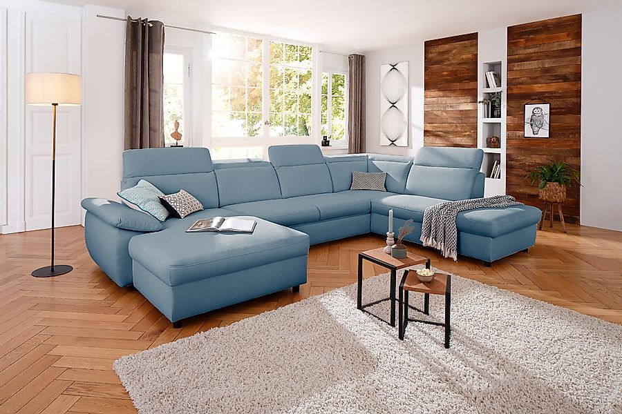 Home affaire Wohnlandschaft »Mauritius U-Form« mit Kopfteil- und Armlehnver günstig online kaufen
