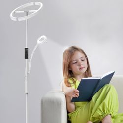 AMDELNE LED Stehlampe dimmbar mit Leselampe, günstig online kaufen
