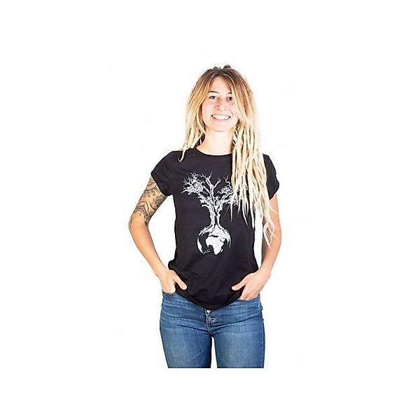 Life-Tree T-Shirt Rundhals T-Shirt ’für Damen in schwarz’ (1-tlg., keine An günstig online kaufen