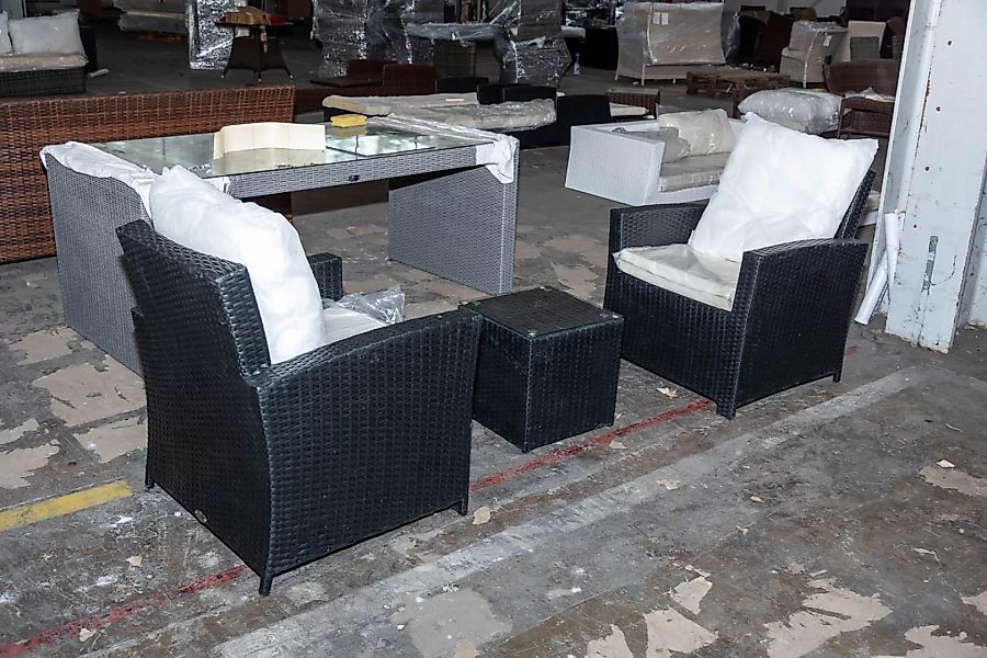 #HBM 2757: 2er Set Sessel Fisolo mit Beistelltisch Tunis-schwarz günstig online kaufen