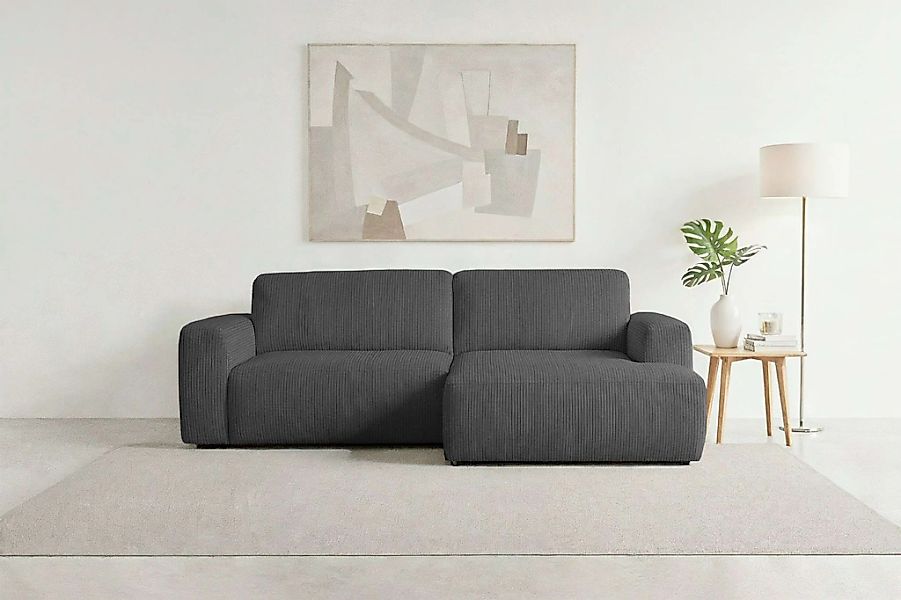 andas Schlafsofa "Noord Schlafecksofa, Breite 250 cm" Cord, Struktur, Webst günstig online kaufen