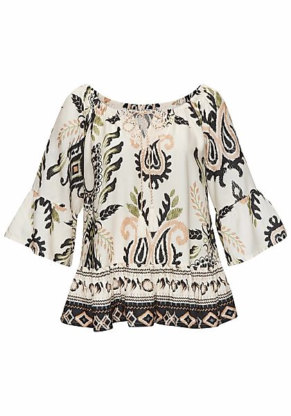 Buffalo Carmenbluse, mit Alloverprint, Sommerbluse, Tunika, Blusenshirt günstig online kaufen