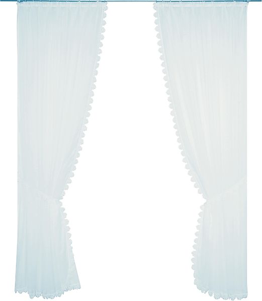Wirth Gardine "Elena" Faltenband 2 Stk. tlg. veredelt mit echter Plauener S günstig online kaufen