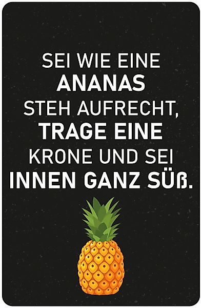 queence Metallbild »Ananas« Ananas   Schriftzug   Sprüche   Sprüche & Texte günstig online kaufen