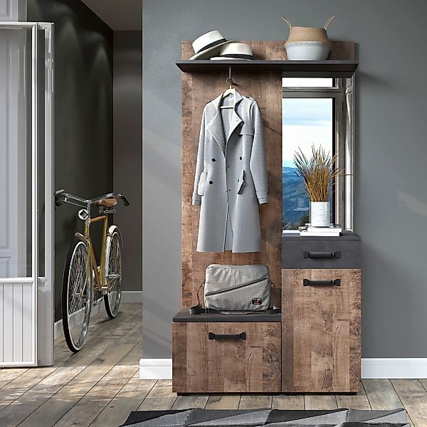 Home affaire Garderobenschrank Saragossa Kompaktgarderobe, Tür, günstig online kaufen