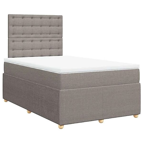 vidaXL Boxspringbett mit Matratze Taupe 120x200 cm Stoff 3292041 günstig online kaufen