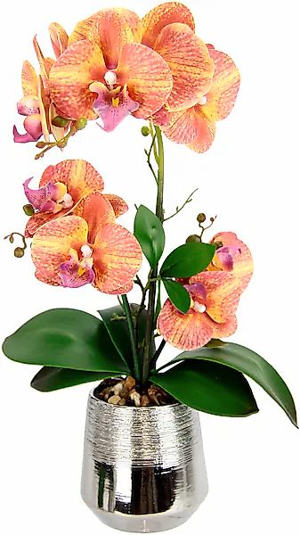 I.GE.A. Kunstorchidee »Phalaenopsis Orchidee im Topf« Kunstblume mit Blätte günstig online kaufen
