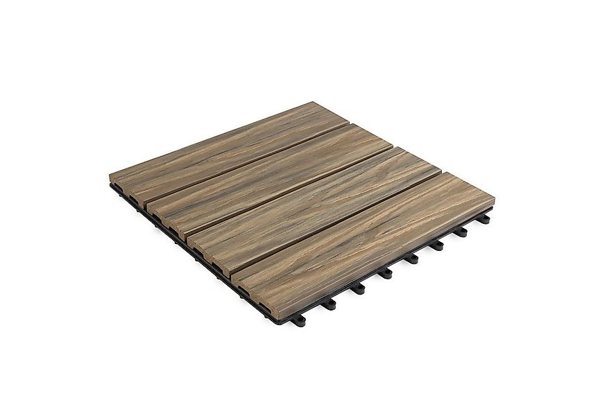 Floordirekt Klickfliese Mix Teak, 30 x 30 cm, Terrassenfliese mit Drainagef günstig online kaufen