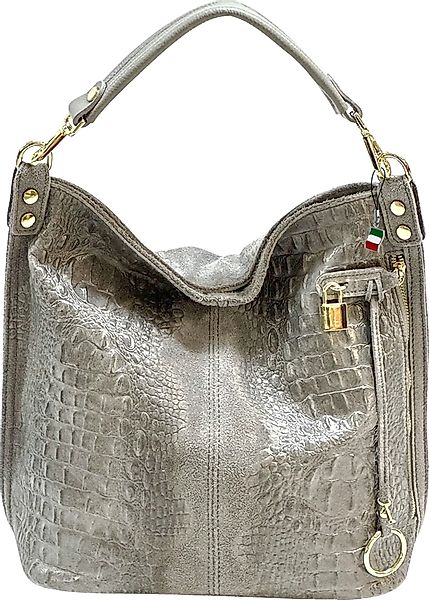 FLORENCE Beuteltasche Florence Beuteltasche Echtleder grau günstig online kaufen