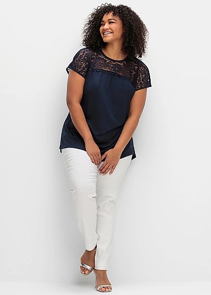 Sheego Spitzenshirt "Spitzenshirt", (1 tlg.) günstig online kaufen