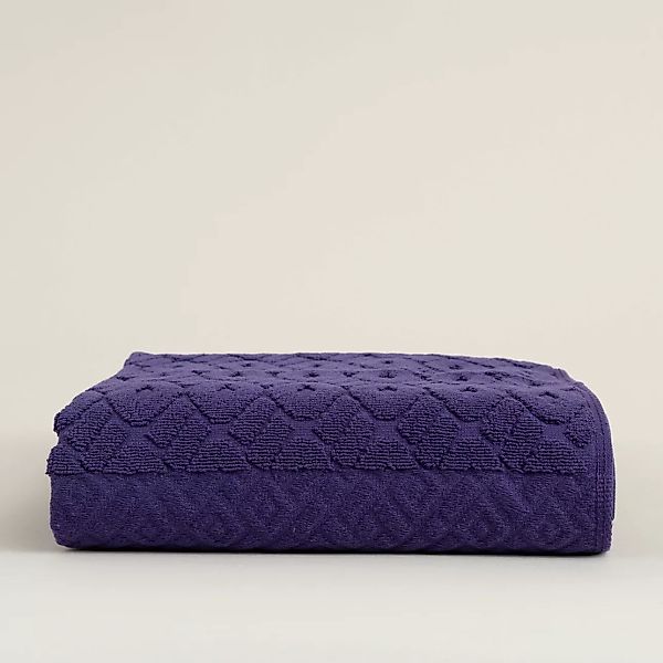 Badetuch Lattice 70x140 cm deep violet, 70 x 140 cm günstig online kaufen