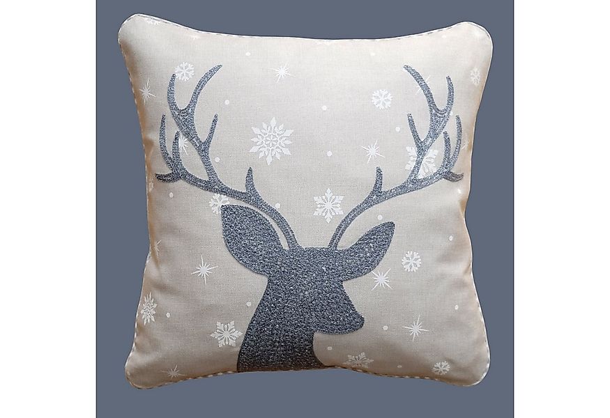 texpot Kissenhülle Kissenbezug Stickerei Hirsch Winter Weihnachten Dekokiss günstig online kaufen
