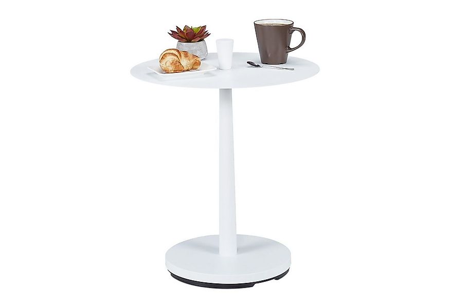 relaxdays Beistelltisch Weißer Beistelltisch aus Stahl günstig online kaufen