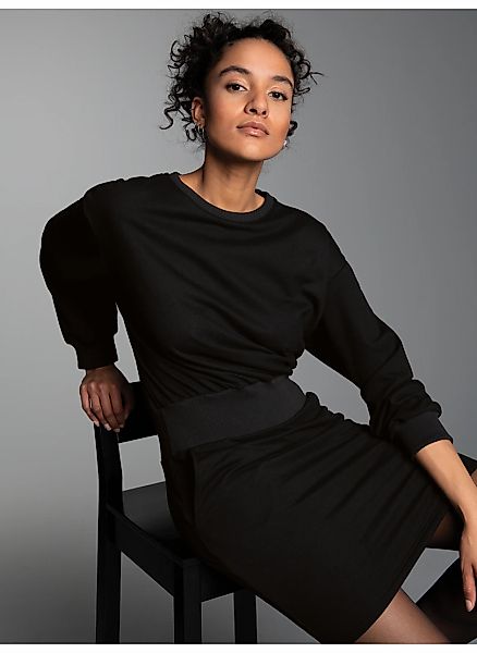 Trigema Jerseykleid "TRIGEMA Sweatkleid mit modischem Elastikbund" 1 tlg. t günstig online kaufen