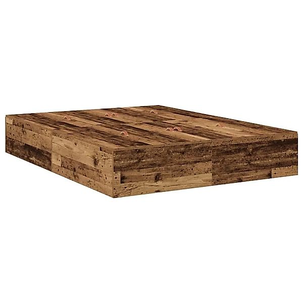 vidaXL Stauraumbett Altholz 135 x 190 cm Holzwerkstoff 3335443 günstig online kaufen