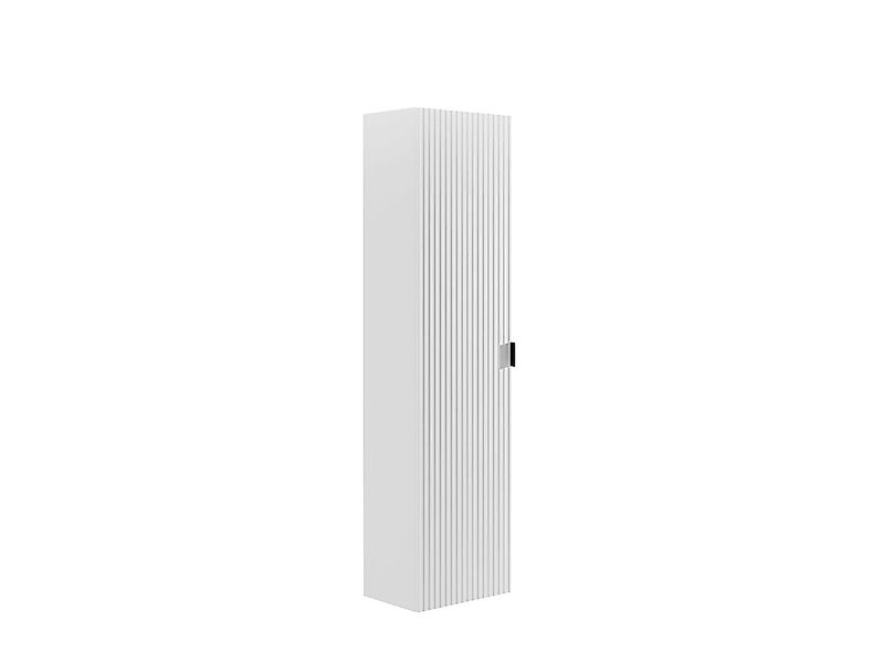 Badhochschrank hängend - Streifenoptik - Weiß matt - 140 cm - ZEVINI günstig online kaufen