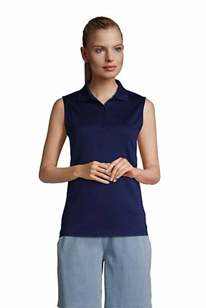Ärmelloses Supima-Poloshirt in Petite-Größe, Damen, Größe: XS Petite, Blau, günstig online kaufen