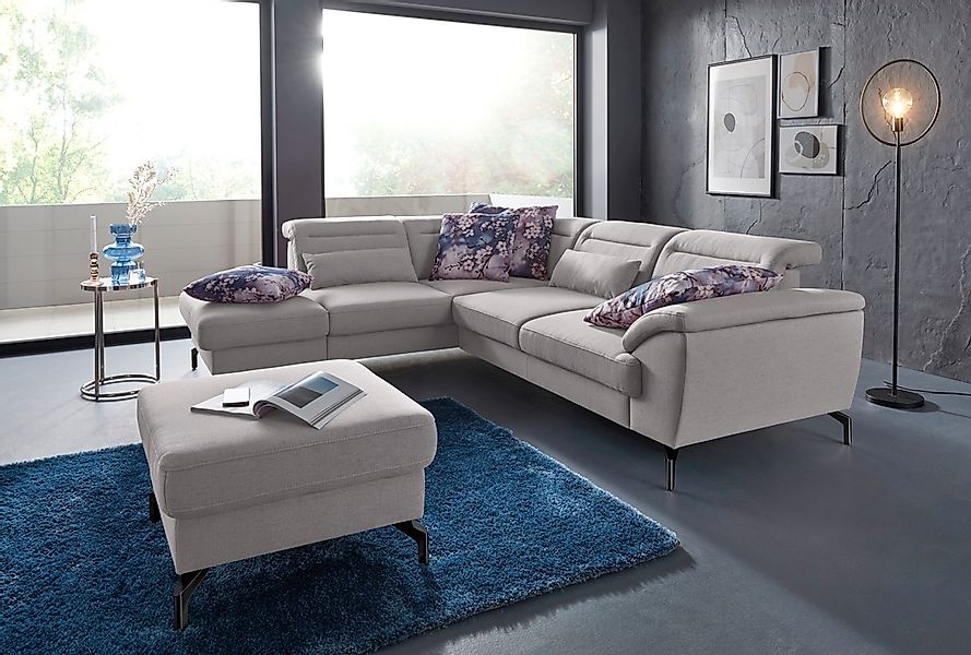 sit&more Ecksofa "Percy L-Form", 15 cm Fußhöhe, Sitztiefenverstellung, wahl günstig online kaufen