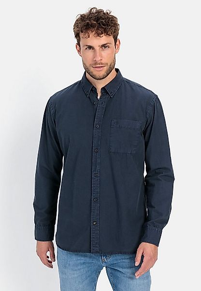 camel active Langarmhemd aus reiner Baumwolle Langarm Button-Down Button-Do günstig online kaufen