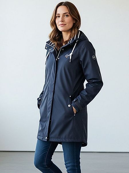 Dry Fashion Regenjacke Kiel Damen Regenmantel Kiel mit verstellbarer Kapuze günstig online kaufen