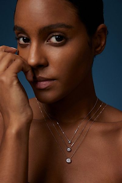 Sternvoll Goldkette IGI-zertifiziertes Diamant-Collier in 18K Gold, Lünette günstig online kaufen