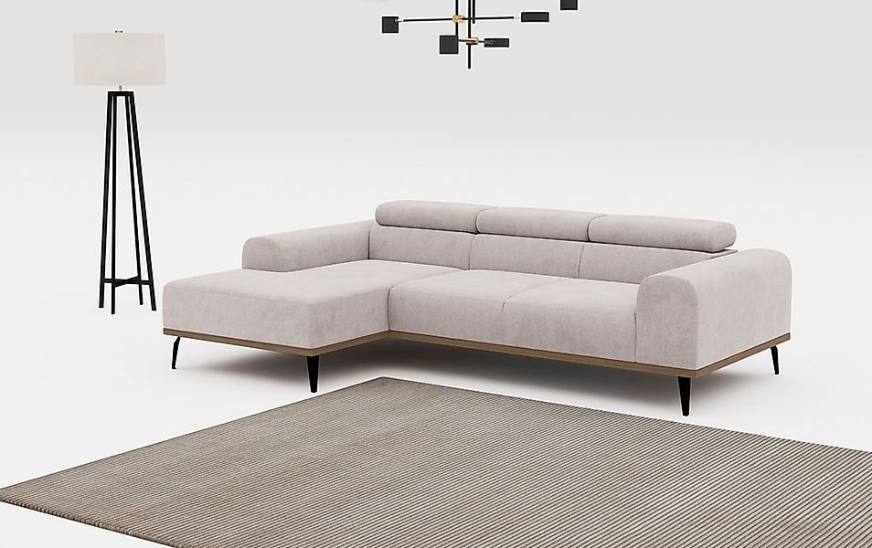 Home affaire Ecksofa "Carlo L-Form" mit Kopfteilverstellung & Holz-Rahmenop günstig online kaufen