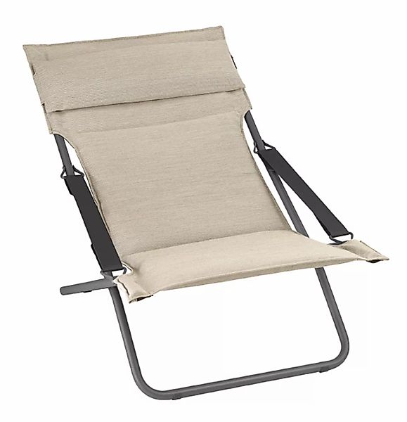 Outdoor Liegestuhl BAYANNE Latte / Gestell Titane günstig online kaufen