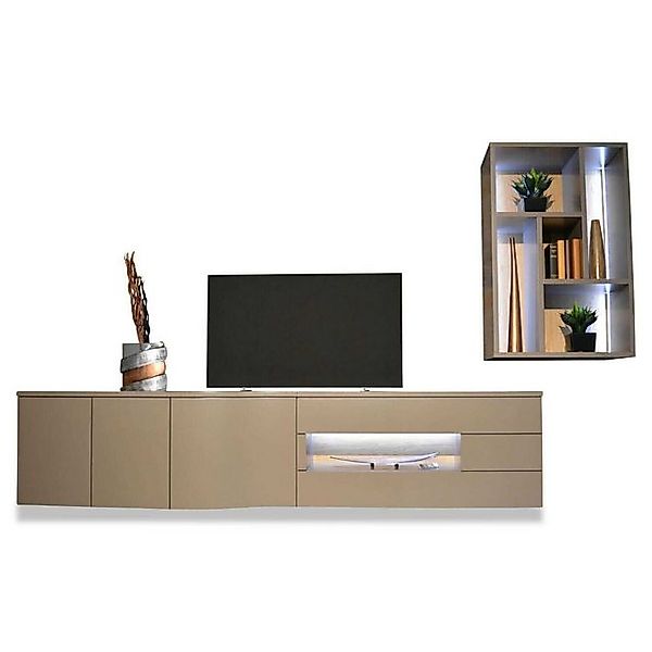 WK WOHNEN Anbauschrank Wohnwand 420 Viva Glattlack Sienna günstig online kaufen