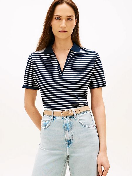 Tommy Hilfiger Poloshirt "LYOCELL PIQUE OPEN-NK SS POLO" mit kleinem Logo-S günstig online kaufen