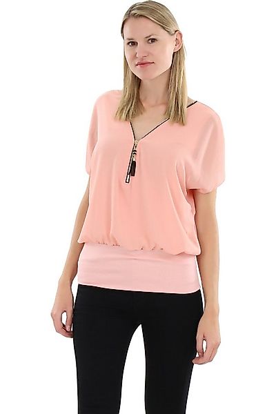 malito more than fashion Chiffonbluse malito Damen kurzarm Bluse im Flederm günstig online kaufen