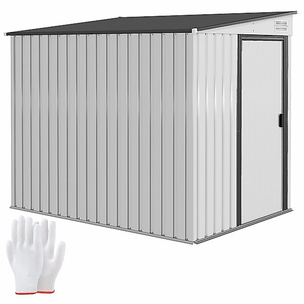 Outsunny Gerätehaus mit Pultdach, Fundament, Schiebetür, günstig online kaufen
