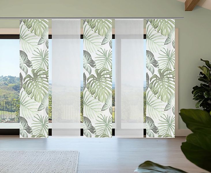 Vision S Schiebegardine "SANJA" Paneelwagen 5 Stk. tlg. Schiebevorhang,Bamb günstig online kaufen