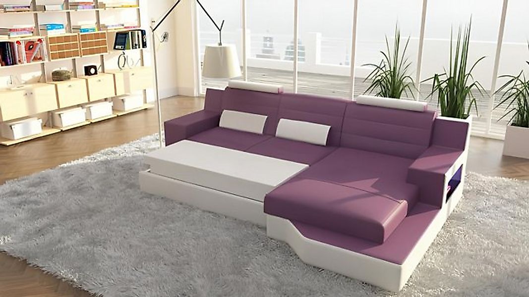 JVmoebel Sofa Designer Leder Textil Polster Garnitur Wohnlandschaft L-Form günstig online kaufen