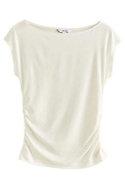 Next Blusenshirt Jersey-T-Shirt mit kurzen Ärmeln und Raffung (1-tlg) günstig online kaufen