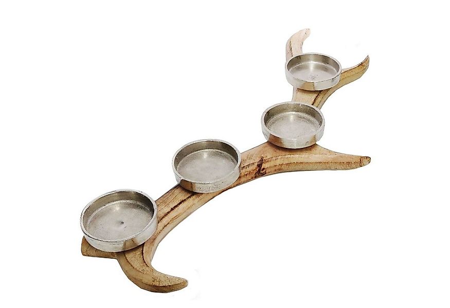 Spetebo Teelichthalter Advents Kerzen Halter GEWEIH - 56 cm - Mango Holz (P günstig online kaufen