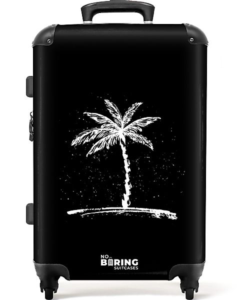 NoBoringSuitcases.com© Hartschalen-Trolley Schwarze und weiße Palme günstig online kaufen