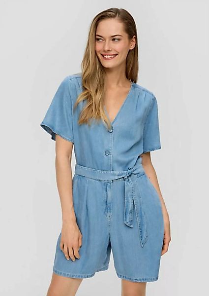 s.Oliver Overall Jumpsuit im Denim-Look mit Bindegürtel Gummizug günstig online kaufen