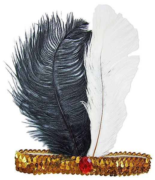 Das Kostümland Kostüm Charleston Feder Stirnband Gold günstig online kaufen